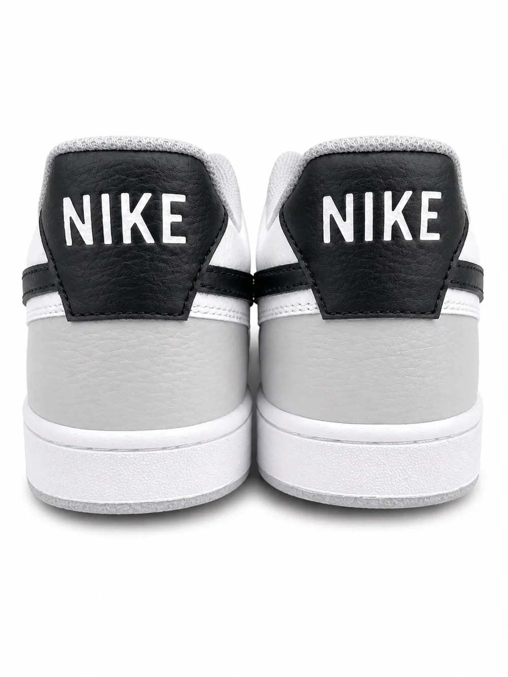 Nike Low-Top Sneakers in White, Gray & Black Swoosh